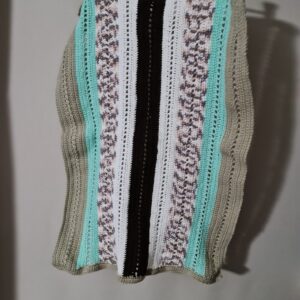 Tan and Green Cradle or Pram Crochet Cover