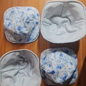 Blue and White Flower Pattern with Grey - Reversible Bowls Holders - Small