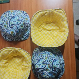 Blue and Yellow Pattern with Yellow and White Flower Pattern - Reversible Bowls Holders - Small