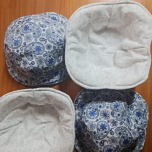 Blue and White Pattern with Pale Blue Leaf Pattern - Reversible Bowls Holders - Small