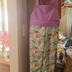 Lilac and Aqua Overalls with Rabbits