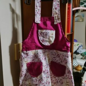 Pink Floral with Rabbits Pinefore Dress