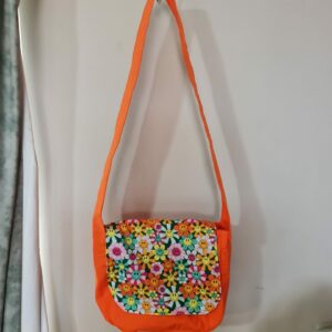 Orange Flowers Satchel Bag