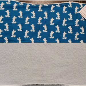 Blue Mickey With White Toweling Burp Cloth
