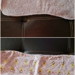 Pink Winnie the Pooh with Grey Toweling Burp Cloth
