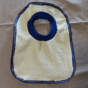 Cream Bib with Navy Blue Neck Navy Blue with Purple Star Ribbon
