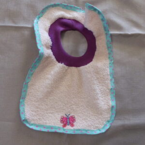 Pink Bib with Purple Neck Aqua & Purple Star Ribbon with Butterfly