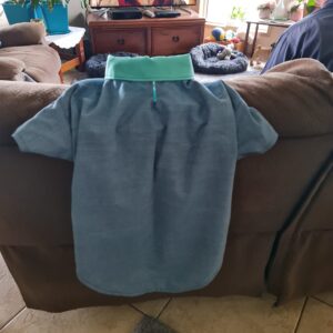 Denim Dog Coat with Green Cotton Lining