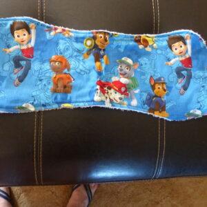 Blue Paw Patrol Burp Cloth with White Toweling