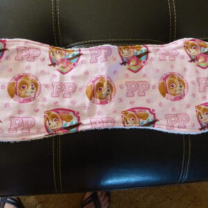 Pink Paw Patrol Burp Cloth with White Toweling