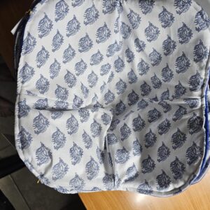 Blue with White/Blue Leafy Pattern - Reversible Bowls Holders - Large