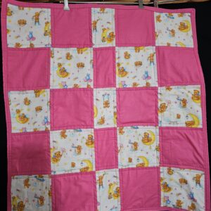 Bears with Pink Material Nappy Change Mat