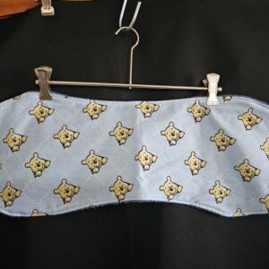 Winnie the Pooh on Blue Background Burp Cloth with Blue Toweling