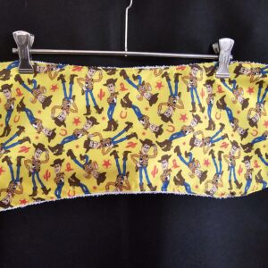 Toy Story Woody on Yellow Background Burp Cloth with White Toweling