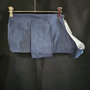 Medium Denim Dog Coat with White Fleece Lining
