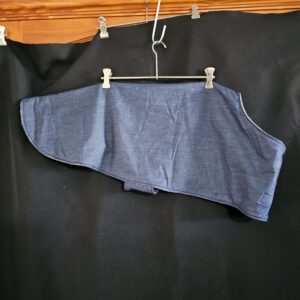 Extra Large Denim Dog Coat with Grey  Fleece Lining
