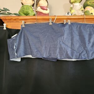 Extra Large Denim Dog Coat with Grey  Fleece Lining