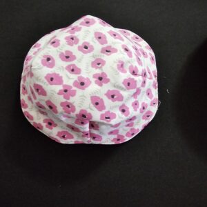 Grey with White and Pink Flower Pattern - Reversible Bowls Holders - Medium - Single