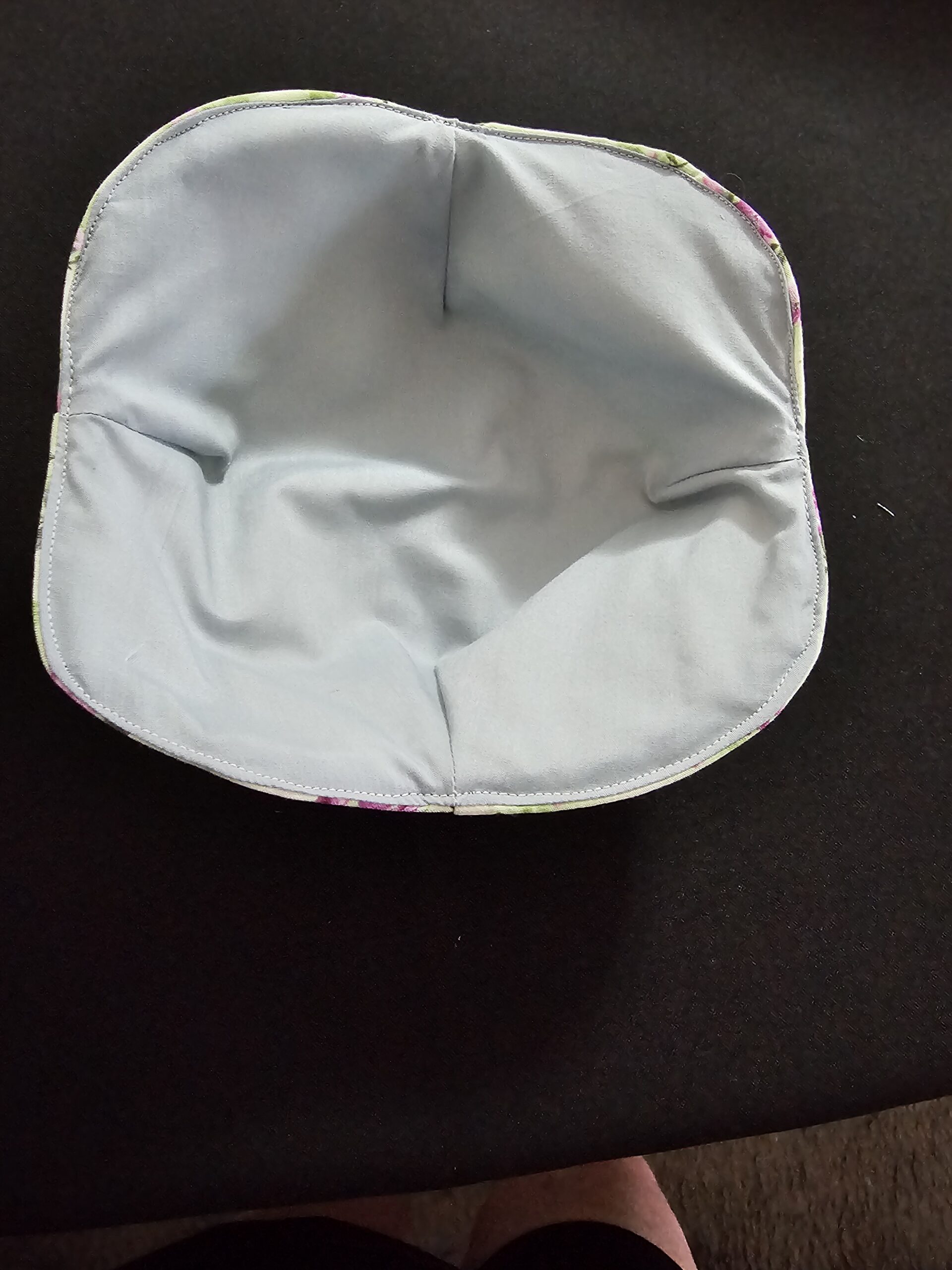 Grey with Green and Purple Flower Pattern - Reversible Bowls Holders - Medium - Single - Image 4