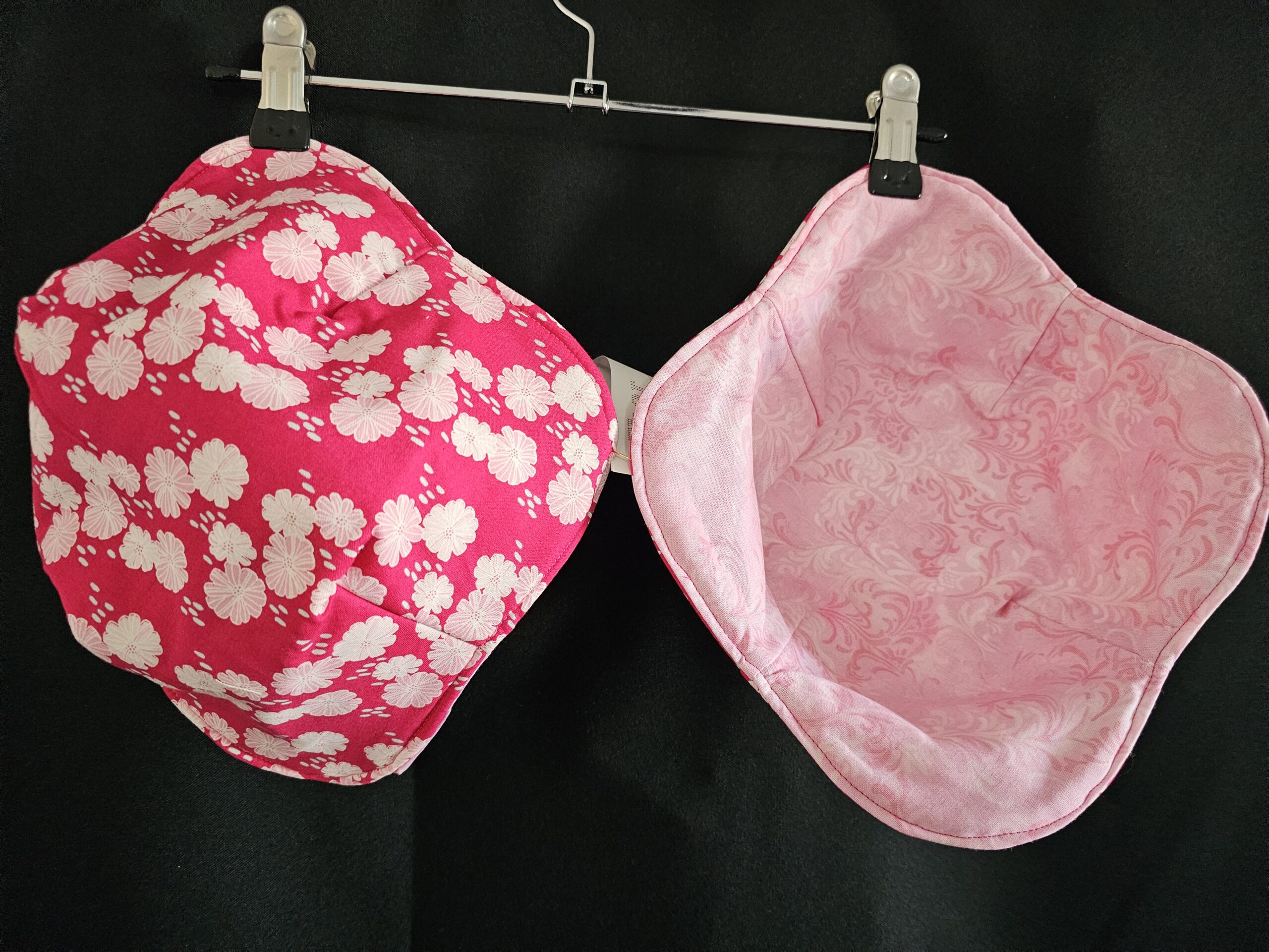 Pink with Flowers - Reversible Bowls Holders - Large - Set of Two - Image 5