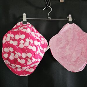 Pink with Flowers - Reversible Bowls Holders - Large - Set of Two