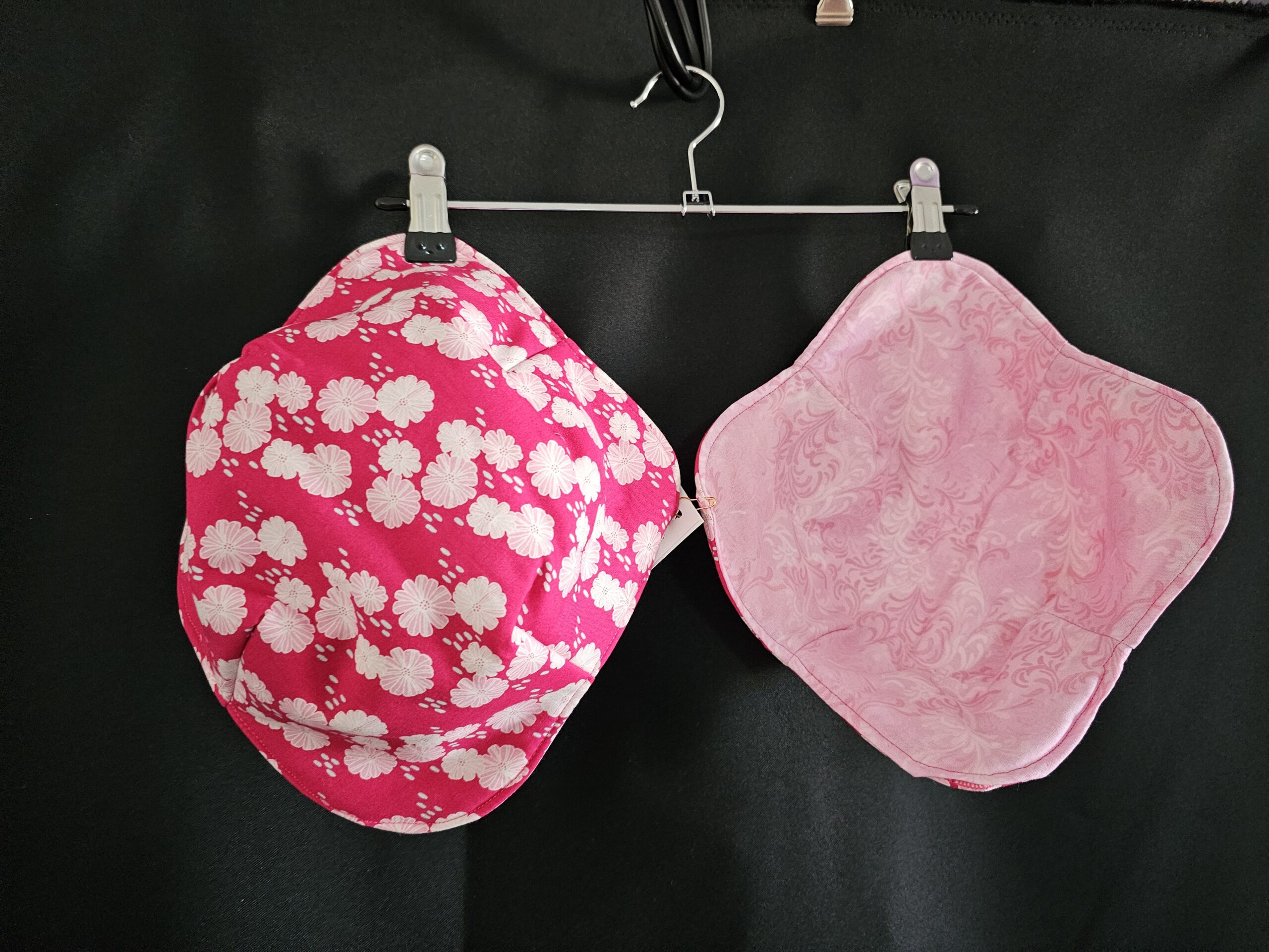 Pink with Flowers - Reversible Bowls Holders - Large - Set of Two