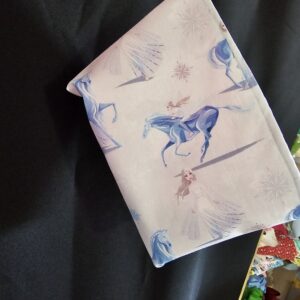 Small Frozen Fabric Basket with Pink Lining and Clips