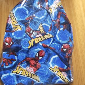 Blue Spiderman with White Toweling Matching Burp Cloth and Bib Set with Magnetic Clip