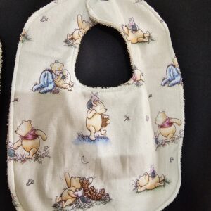 Winnie The Pooh Bib with Fawn Toweling and Magnetic Clip